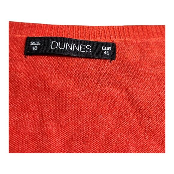 Dunnes Red Orange V-Neck Pullover Sweater Size (US 18) EU46 Lightweight Office - Picture 3 of 8